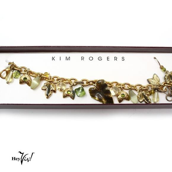 Kim Rogers Jewelry Gift Set in Box with Charm Bracelet and Earrings - Hey Viv - Picture 1 of 5